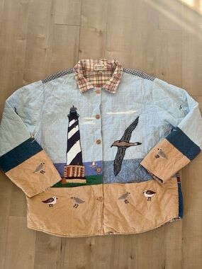Vintage Jacket- Reversible- Folk Art